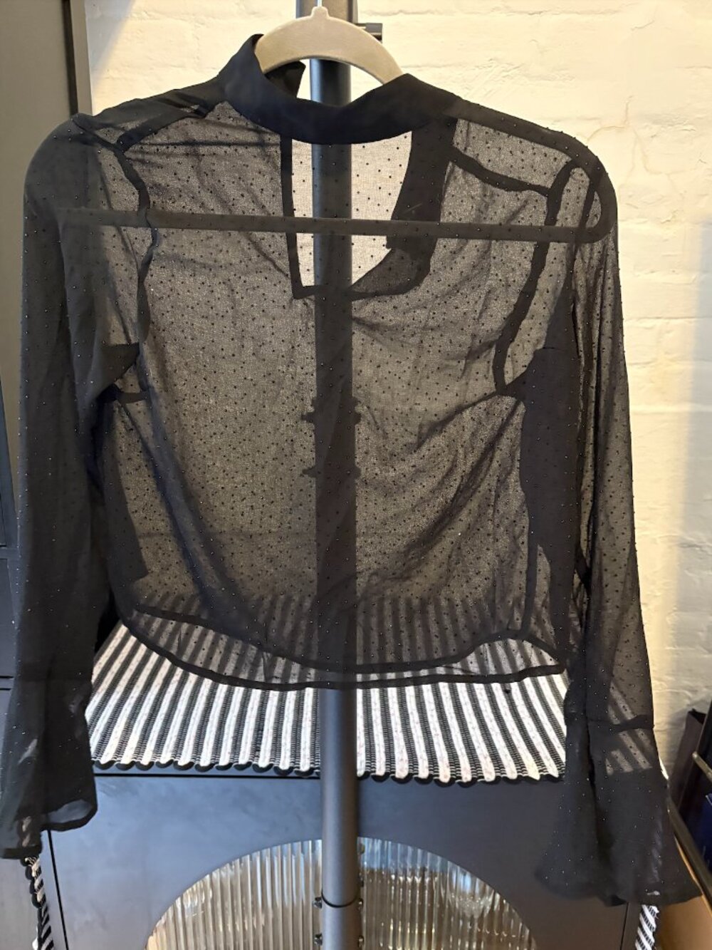 Forever 21 Black Rhinestone Top, Size Small
